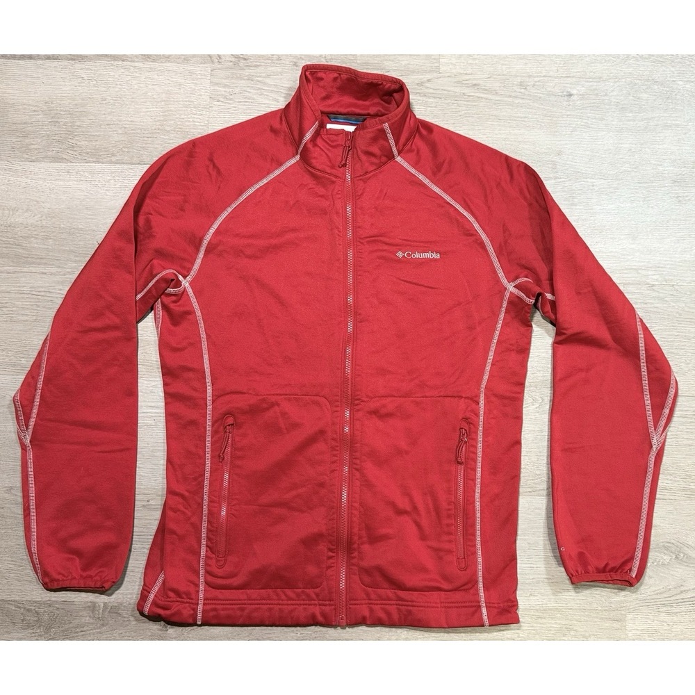 Columbia Omni Wick Full Zip Jacket Men's Medium Red Long Sleeve Comfort Casual